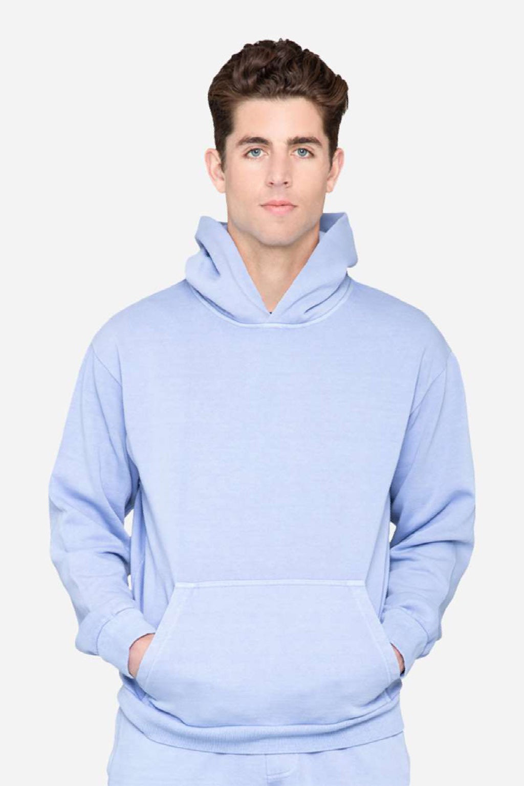 Lane Seven LS16001 Mens Urban Pullover Hooded Sweatshirt Hoodie w/ Pouch Pocket Grape Ice Model Front