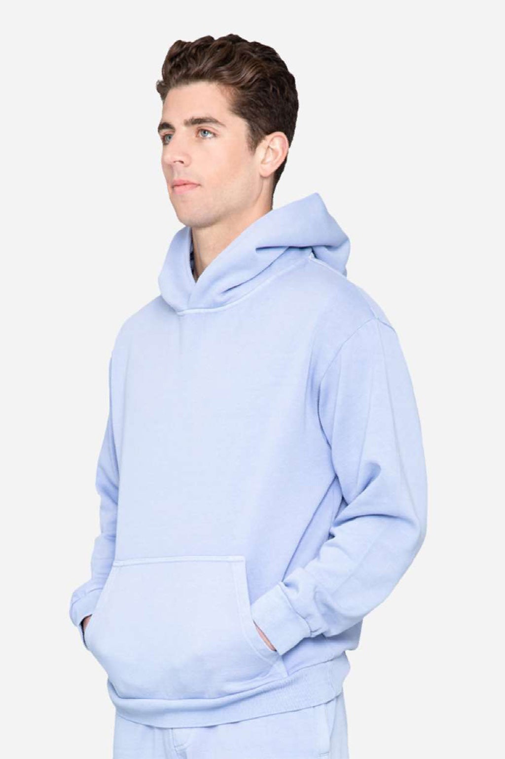 Lane Seven LS16001 Mens Urban Pullover Hooded Sweatshirt Hoodie w/ Pouch Pocket Grape Ice Model Side
