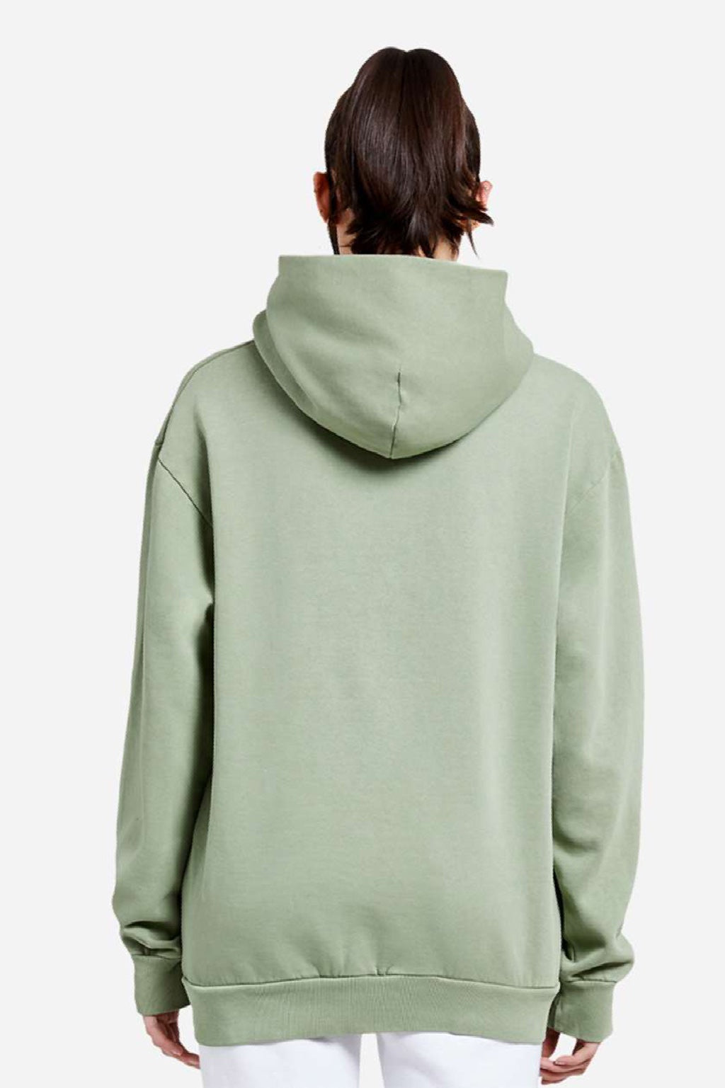Lane Seven LS16001 Mens Urban Pullover Hooded Sweatshirt Hoodie w/ Pouch Pocket Oil Green Model Back