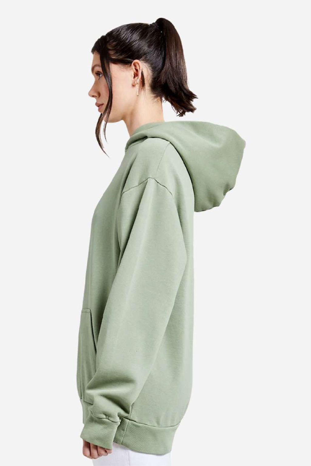 Lane Seven LS16001 Mens Urban Pullover Hooded Sweatshirt Hoodie w/ Pouch Pocket Oil Green Model Side