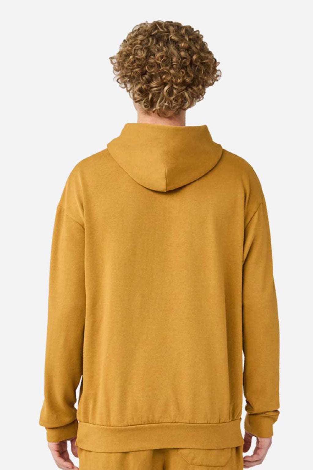 Lane Seven LS16001 Mens Urban Pullover Hooded Sweatshirt Hoodie w/ Pouch Pocket Peanut Butter Model Back