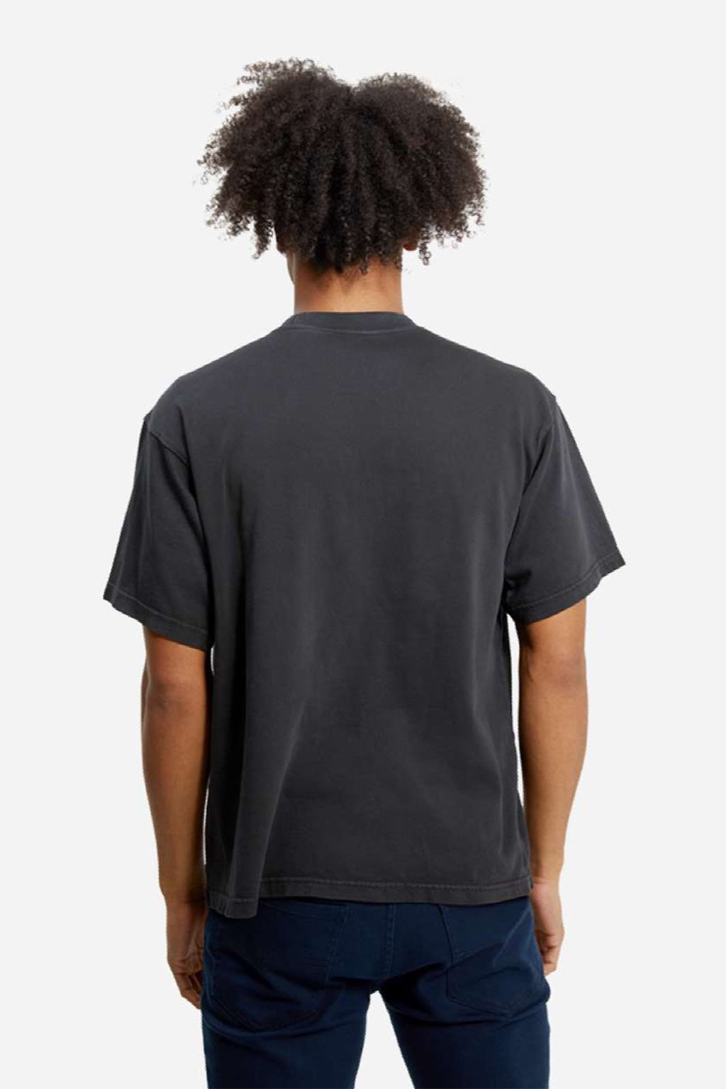 Lane Seven LS16005 Mens Urban Heavyweight Short Sleeve Crewneck T-Shirt Black Model Back