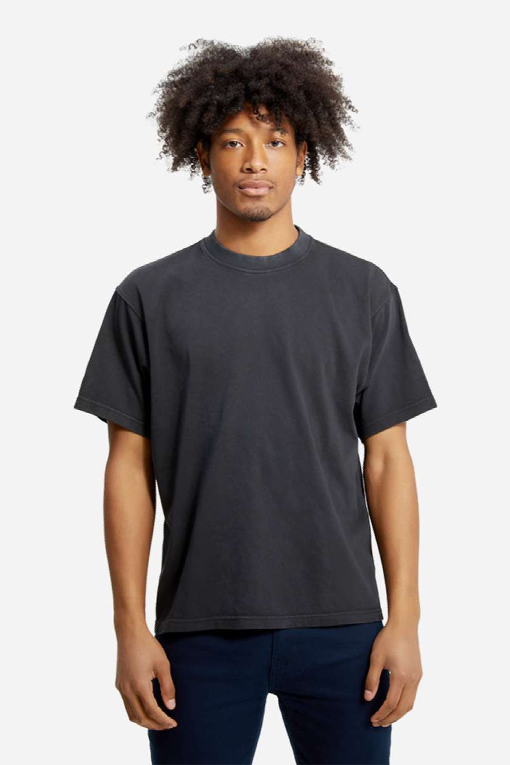 Lane Seven LS16005 Mens Urban Heavyweight Short Sleeve Crewneck T-Shirt Black Model Front