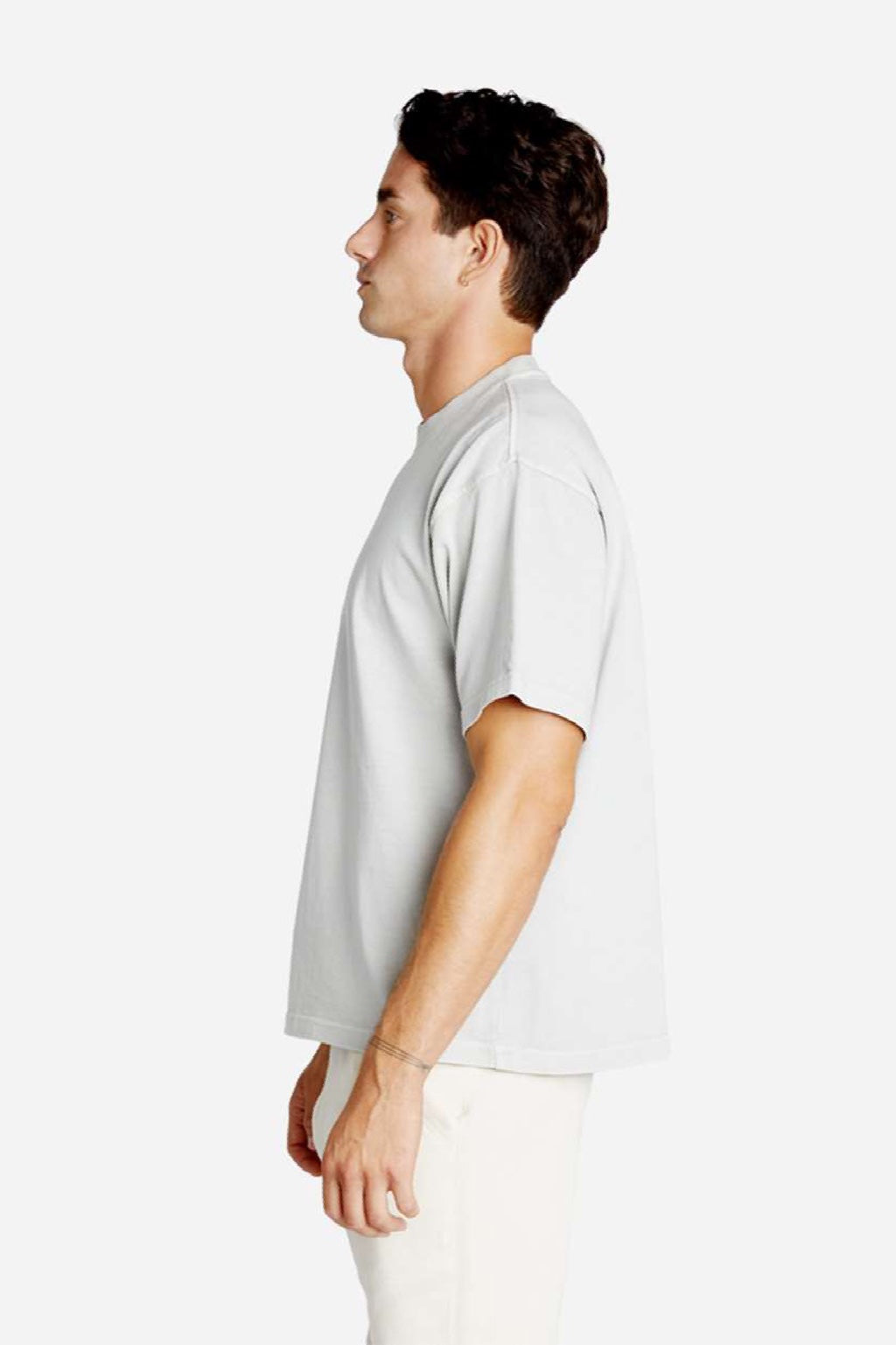 Lane Seven LS16005 Mens Urban Heavyweight Short Sleeve Crewneck T-Shirt Lunar Rock Grey Model Side