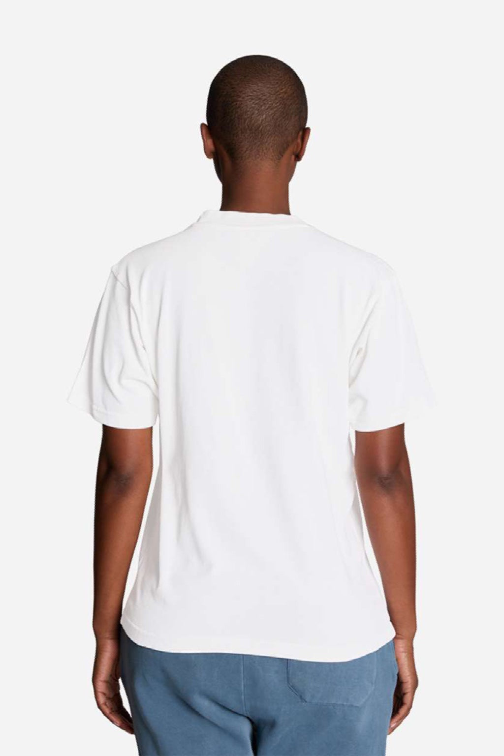 Lane Seven LS16005 Mens Urban Heavyweight Short Sleeve Crewneck T-Shirt White Model Back