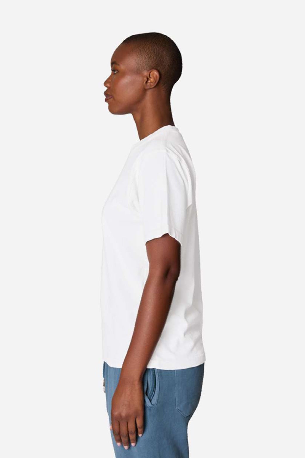Lane Seven LS16005 Mens Urban Heavyweight Short Sleeve Crewneck T-Shirt White Model Side