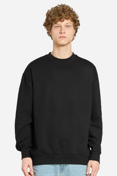 Lane Seven LS16004 Mens Pigment Dyed Crewneck Sweatshirt Black Model Front