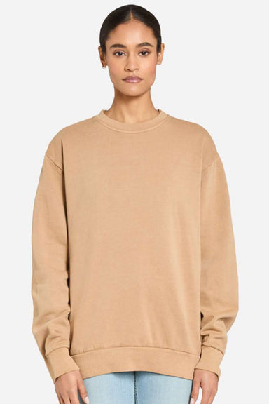 Lane Seven LS16004 Mens Pigment Dyed Crewneck Sweatshirt Burro Model Front