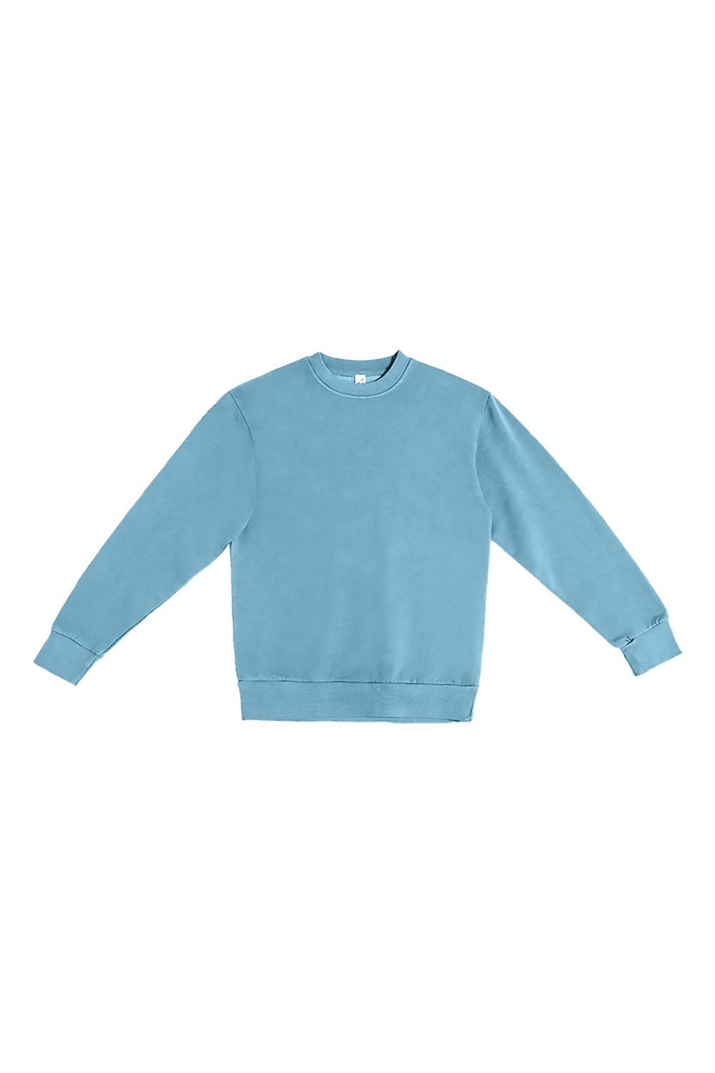 Lane Seven LS16004 Mens Pigment Dyed Crewneck Sweatshirt Pebble Blue Flat Front
