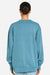 Lane Seven LS16004 Mens Pigment Dyed Crewneck Sweatshirt Pebble Blue Model Back