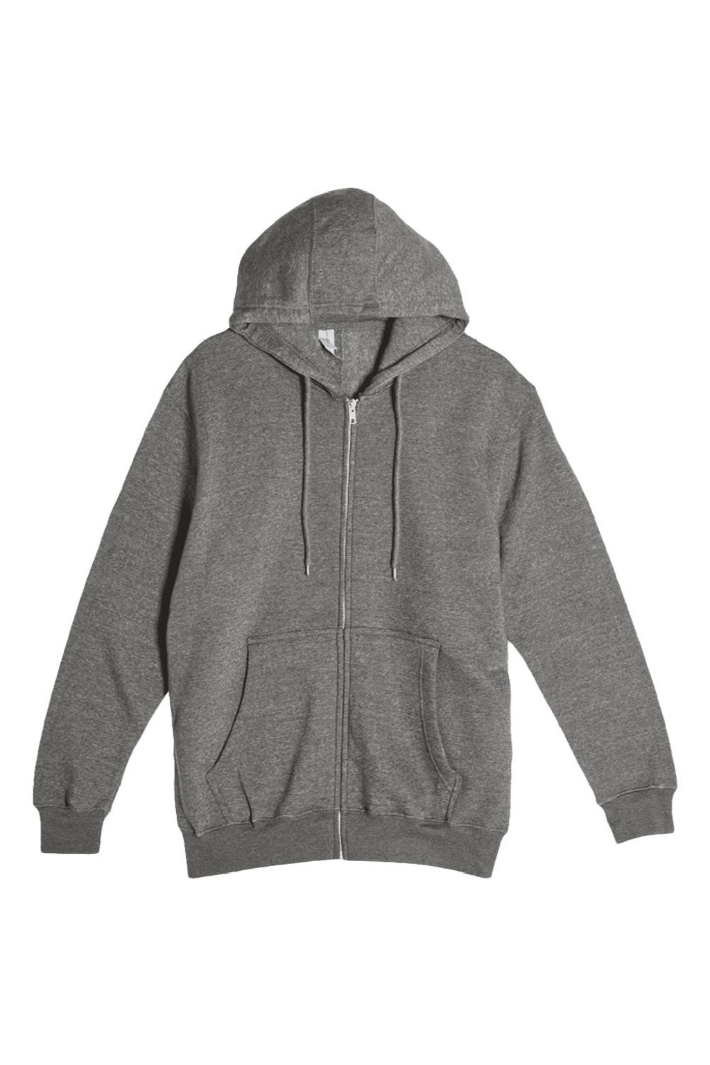 Lane Seven LS14003 Mens Premium Full Zip Hooded Sweatshirt Hoodie w/ Pockets Heather Charcoal Grey Flat Front