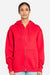 Lane Seven LS14003 Mens Premium Full Zip Hooded Sweatshirt Hoodie w/ Pockets Red Model Front