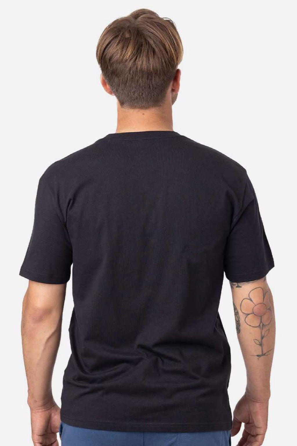 Econscious EC1070 Mens Reclaimist Vibes Short Sleeve Crewneck T-Shirt Black Model Back