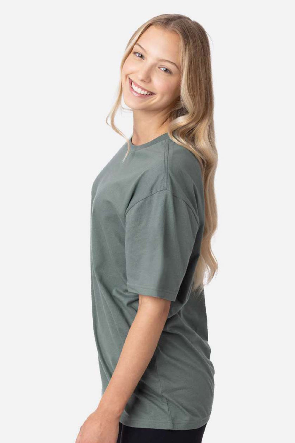 Econscious EC1070 Mens Reclaimist Vibes Short Sleeve Crewneck T-Shirt Sage Leaf Model Side