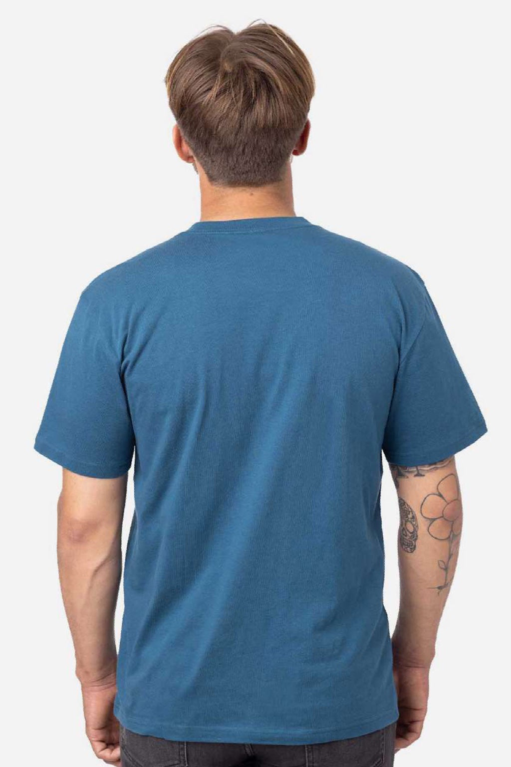 Econscious EC1070 Mens Reclaimist Vibes Short Sleeve Crewneck T-Shirt Tidal Blue Model Back