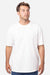 Econscious EC1070 Mens Reclaimist Vibes Short Sleeve Crewneck T-Shirt Mist White Model Front