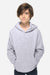Lane Seven LS1401Y Youth Premium Hooded Sweatshirt Hoodie w/ Pouch Pocket Heather Grey Model Front
