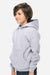 Lane Seven LS1401Y Youth Premium Hooded Sweatshirt Hoodie w/ Pouch Pocket Heather Grey Model Side