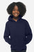 Lane Seven LS1401Y Youth Premium Hooded Sweatshirt Hoodie w/ Pouch Pocket Navy Blue Model Front