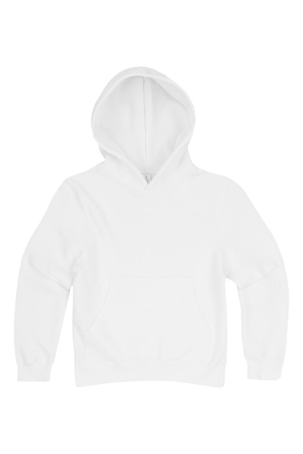 Lane Seven LS1401Y Youth Premium Hooded Sweatshirt Hoodie w/ Pouch Pocket White Flat Front