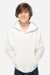 Lane Seven LS1401Y Youth Premium Hooded Sweatshirt Hoodie w/ Pouch Pocket White Model Front