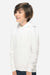 Lane Seven LS1401Y Youth Premium Hooded Sweatshirt Hoodie w/ Pouch Pocket White Model Side