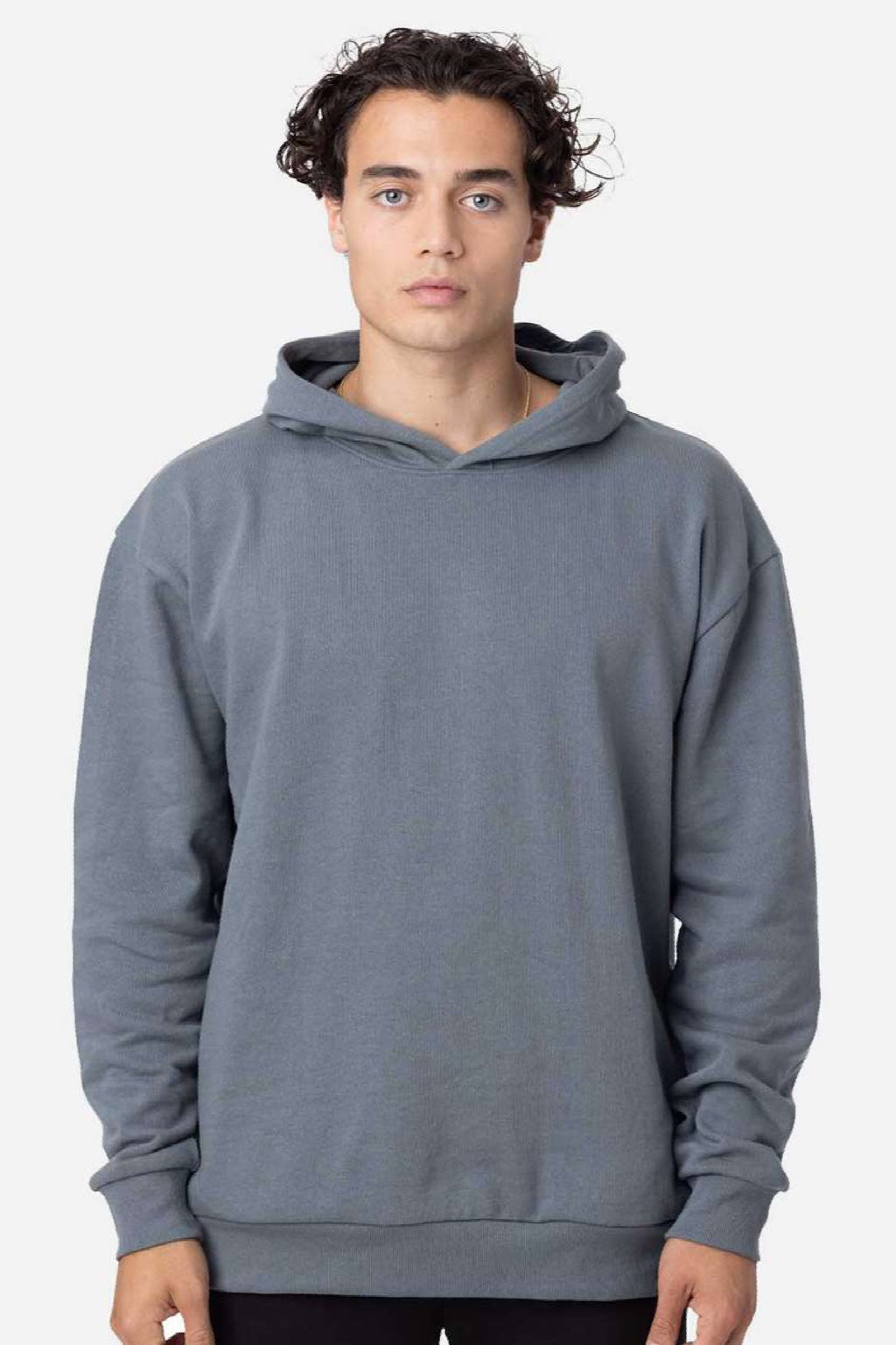 Econscious ec5300 Mens Reclaimist Hooded Sweatshirt Hoodie w/ Pockets Basalt Grey Model Front
