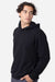 Econscious ec5300 Mens Reclaimist Hooded Sweatshirt Hoodie w/ Pockets Black Model Side
