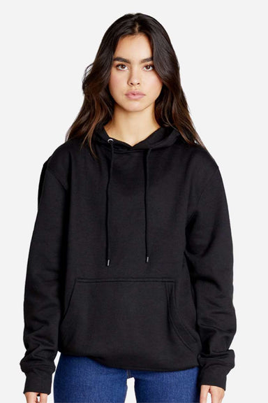 Lane Seven LS18002 Mens Future Fleece Hooded Sweatshirt Hoodie w/ Pouch Pocket Black Model Front