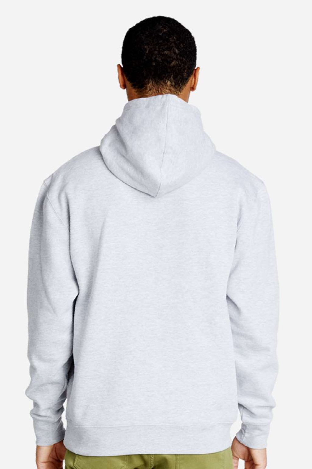 Lane Seven LS18002 Mens Future Fleece Hooded Sweatshirt Hoodie w/ Pouch Pocket Heather Grey Model Back