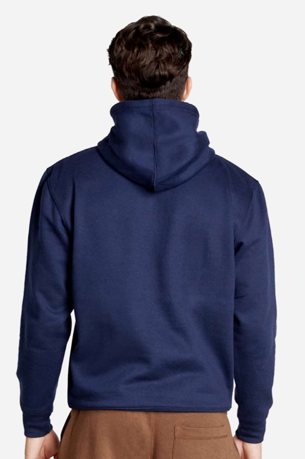 Lane Seven LS18002 Mens Future Fleece Hooded Sweatshirt Hoodie w/ Pouch Pocket Navy Blue Model Back