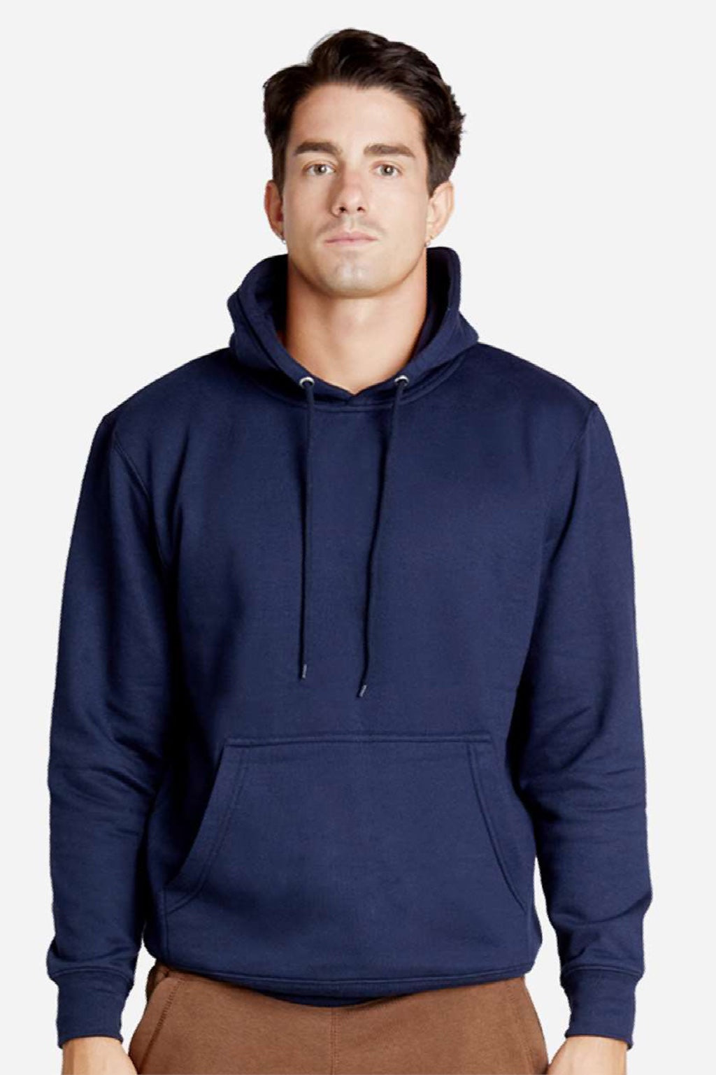 Lane Seven LS18002 Mens Future Fleece Hooded Sweatshirt Hoodie w/ Pouch Pocket Navy Blue Model Front