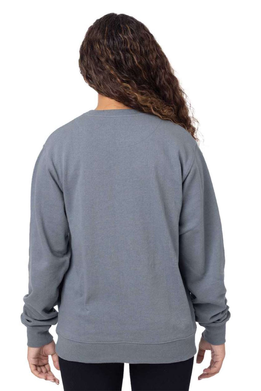 Econscious EC5305 Mens Reclaimist Crewneck Sweatshirt w/ Pockets Basalt Grey Model Back
