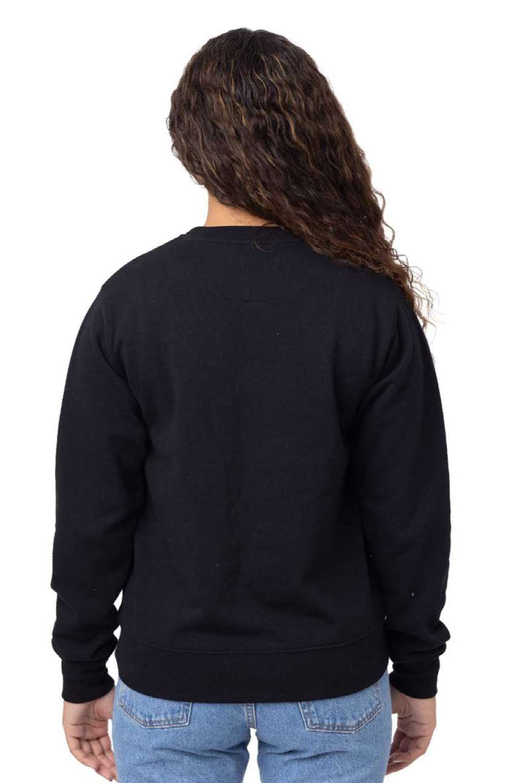 Econscious EC5305 Mens Reclaimist Crewneck Sweatshirt w/ Pockets Black Model Back