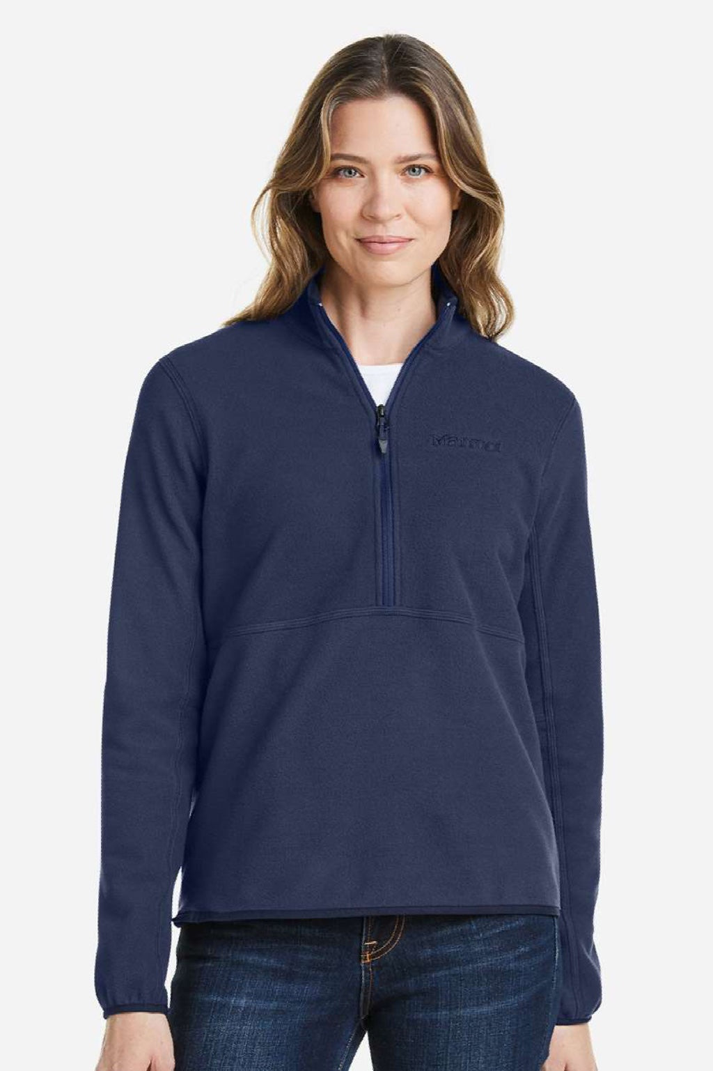 Marmot M12403 Womens Rocklin Fleece 1/4 Zip Jacket Arctic Navy Blue Model Front