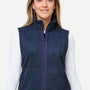 Marmot Womens Drop Line Fleece Full Zip Vest - Heather Arctic Navy Blue - NEW