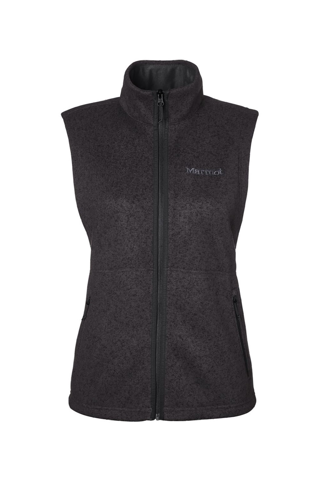Marmot M16251 Womens Drop Line Fleece Full Zip Vest Heather Black Flat Front