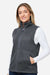 Marmot M16251 Womens Drop Line Fleece Full Zip Vest Heather Steel Onyx Grey Model Side
