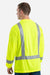 Berne HVK013 Mens Hi Vis Class 3 Performance Long Sleeve Crewneck T-Shirt w/ Pocket Yellow Model Back