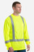 Berne HVK013 Mens Hi Vis Class 3 Performance Long Sleeve Crewneck T-Shirt w/ Pocket Yellow Model Side