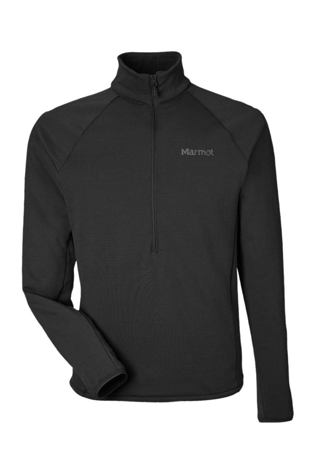 Marmot M15381 Mens Leconte Fleece 1/4 Zip Sweatshirt Black Flat Front