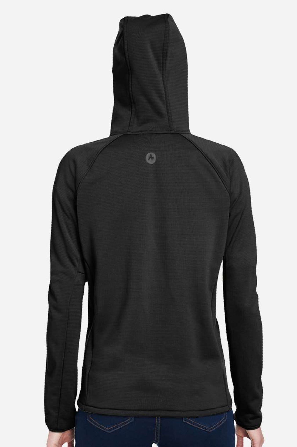 Marmot M15393 Womens Leconte Fleece Full Zip Hooded Jacket Black Model Back