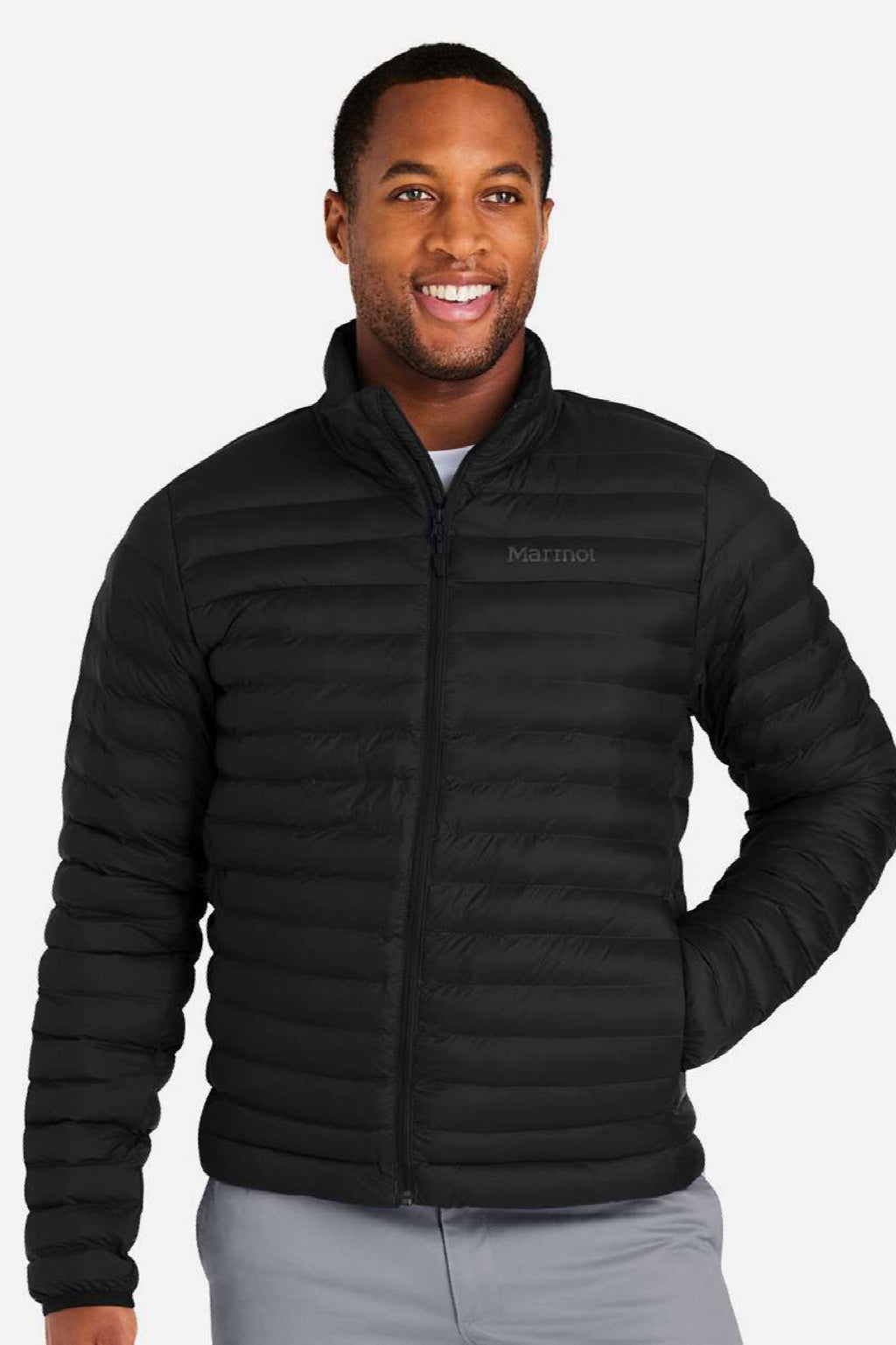 Marmot M15910 Mens Echo Featherless Full Zip Jacket Black Model Front