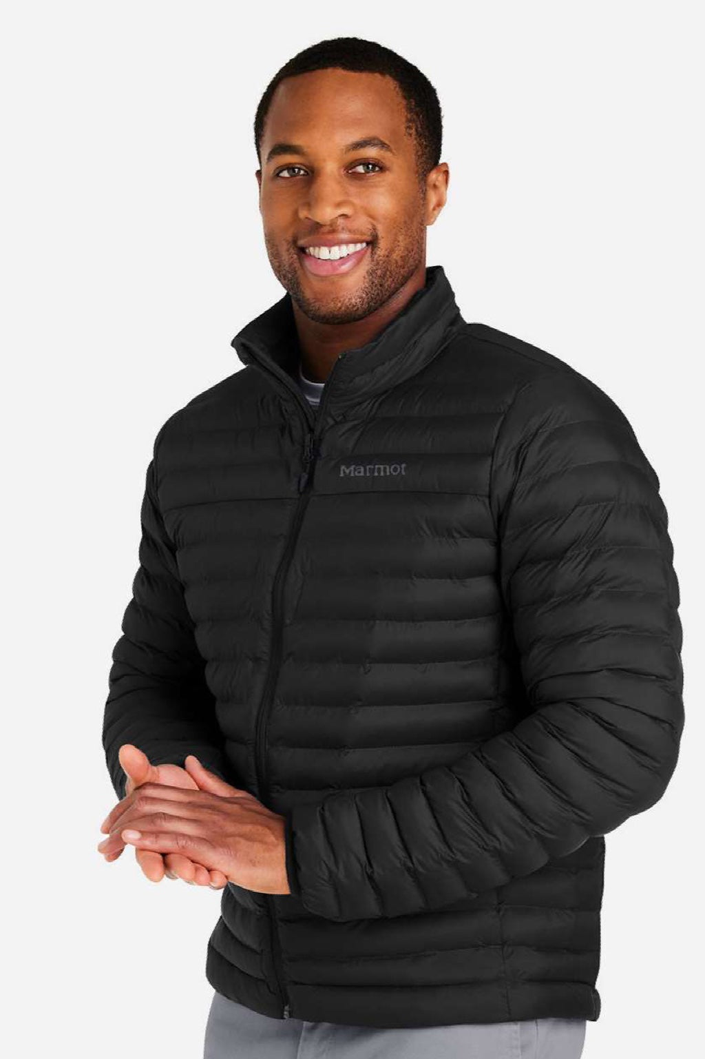 Marmot M15910 Mens Echo Featherless Full Zip Jacket Black Model Side