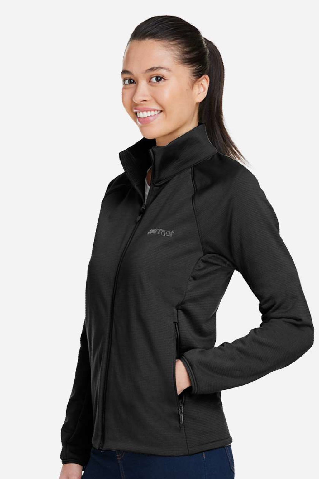 Marmot M15392 Womens Leconte Fleece Full Zip Jacket Black Model Side