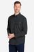 Huk H150172 Mens Tide Point Long Sleeve Button Down Shirt Black Model Side