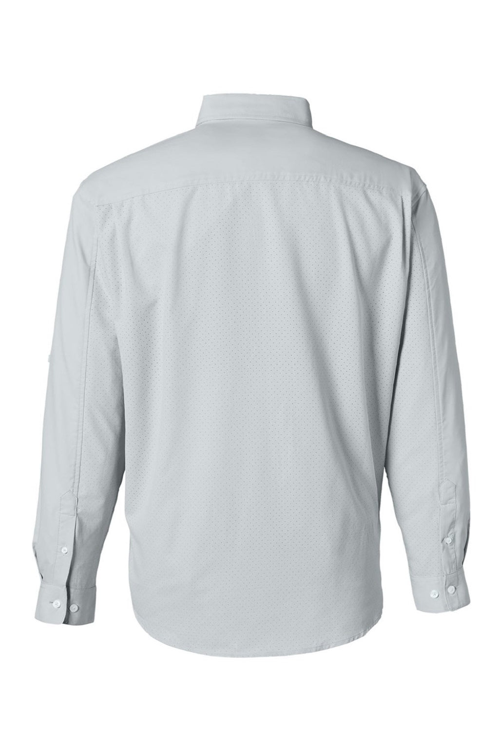 Huk H150172 Mens Tide Point Long Sleeve Button Down Shirt Harbor Mist Grey Flat Back