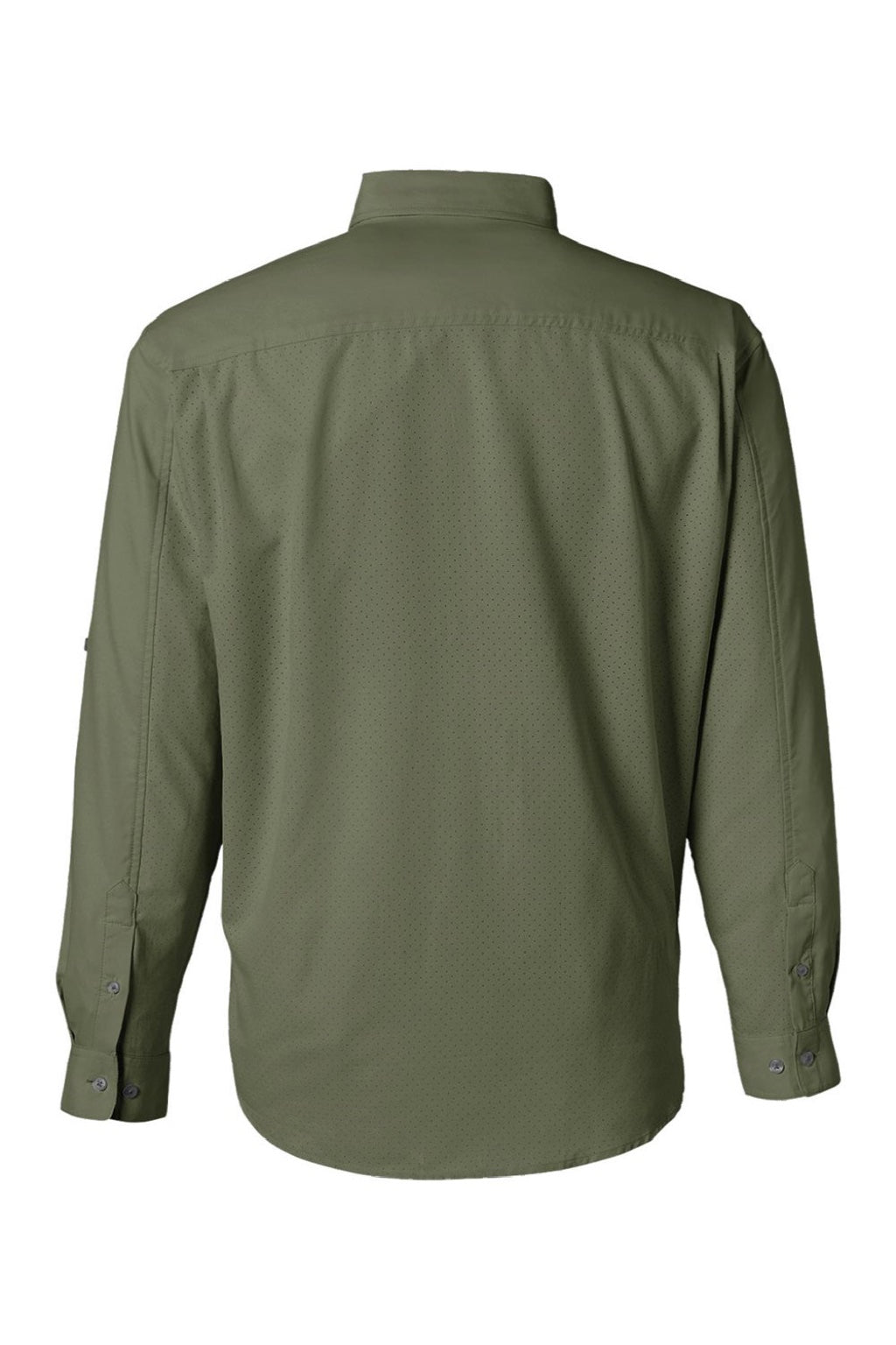 Huk H150172 Mens Tide Point Long Sleeve Button Down Shirt Moss Green Flat Back