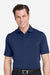 Fairway & Greene F31534 Mens USA Made Tournament Solid Tech Short Sleeve Polo Shirt Marine Blue Model Front