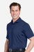 Fairway & Greene F31534 Mens USA Made Tournament Solid Tech Short Sleeve Polo Shirt Marine Blue Model Side